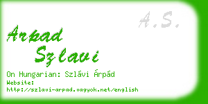 arpad szlavi business card