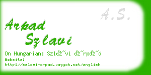 arpad szlavi business card